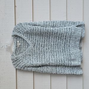 LOFT Black and White Crocheted Sweater Size M